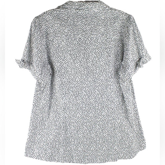 Lane Bryant Buckle Short Sleeve Button Up Top - Picture 2 of 6